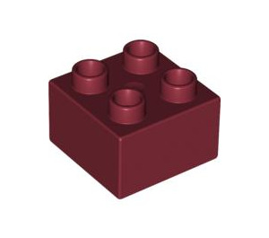LEGO Duplo Rouge foncé Brique 2 x 2 (3437 / 89461)