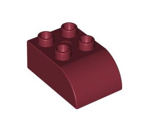LEGO Duplo Dark Red Brick 2 x 3 with Curved Top (2302)