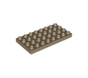 LEGO Duplo Donker Zandbruin Plaat 4 x 8 (4672 / 10199)