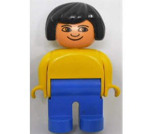 LEGO Duplo Female with yellow top and black hair Duplo Figure