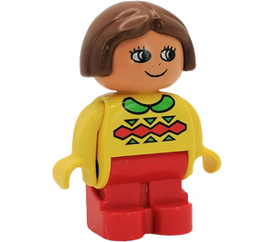 LEGO Duplo Dívka s Žlutá Horní Figurka Duplo