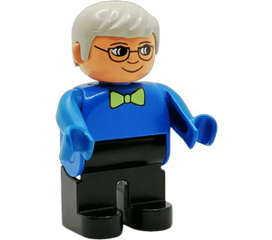 LEGO Duplo Grandpa met Glasses en Medium Green Bow Tie
