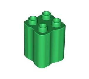 LEGO Duplo Vert Brique 2 x 2 x 2 avec Ondulé Sides (31061)