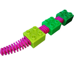 LEGO Duplo Grün Tier Backstein 2 x 2 Körper Segments mit Flexibel Spine (44255)