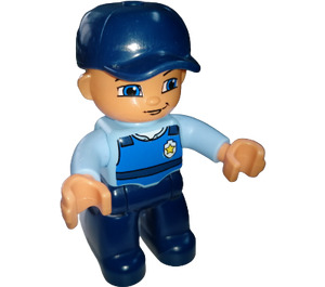 LEGO Duplo Muž Cop s Bright Světlo Modrá Košile a Policebadge Figurka Duplo