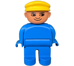 LEGO Duplo Männlich mit Gelb Kappe Duplo-Figur