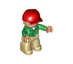 LEGO Duplo Mann Zookeeper med Lys Hud Hode Duplo-figur