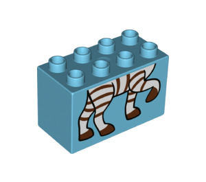 LEGO Duplo Azure moyen Brique 2 x 4 x 2 avec Zebra Jambes (31111 / 43517)