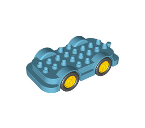 LEGO Duplo Azure moyen Wheelbase 4 x 8 avec Jaune roues (15319 / 24911)