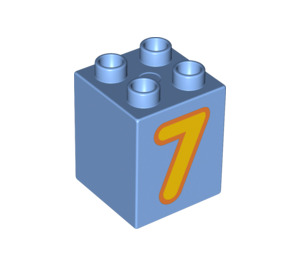 LEGO Duplo Bleu moyen Brique 2 x 2 x 2 avec 7 (11941 / 31110)