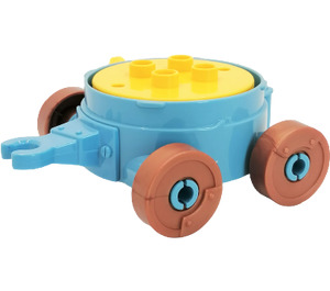 LEGO Duplo Medium blauw Cart met Geel Top (44458)