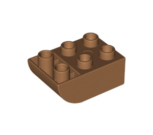 LEGO Duplo Medium Dark Flesh Brick 2 x 3 with Inverted Slope Curve (98252)