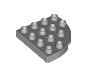 LEGO Duplo Mittleres Steingrau Platte 4 x 4 mit Runden Ecke (98218)