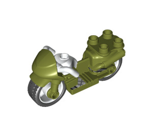 LEGO Duplo Olive verte Motor Cycle avec blanc Guidon (78744)