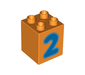 LEGO Duplo Orange Brique 2 x 2 x 2 avec 2 (13164 / 31110)