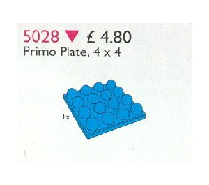 LEGO Duplo Primo assiette 4 x 4 Bleu 5028