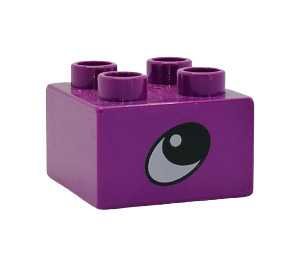 LEGO Duplo Paars Steen 2 x 2 met Eye (3437 / 45166)