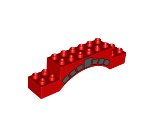 LEGO Duplo rouge Arche
 Brique 2 x 10 x 2 avec Dark grey Keystone et stones (43679 / 51704)