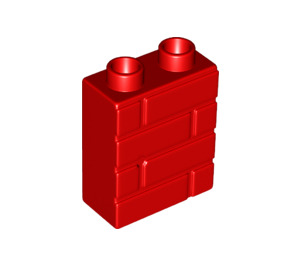 LEGO Duplo rouge Brique 1 x 2 x 2 avec Brique mur Modèle (25550)