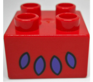 LEGO Duplo Rood Steen 2 x 2 met Toes (3437)