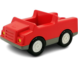 LEGO Duplo Rood Auto met Dark Grijs Basis (2218)