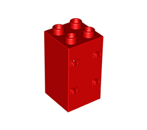 LEGO Duplo Red Column Brick 2 x 2 x 3 with Hinge fork (69714)