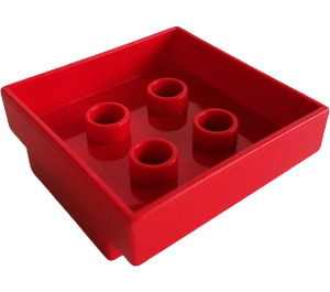 Duplo Red Container Box 3 x 3 x 1 with Studs Inside (2221)