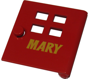Duplo Red Door 1 x 4 x 3 with Four Windows Narrow with "MARY"