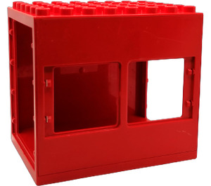 LEGO Duplo Red Duplo Building Block 6 x 8 x 6 with drive through and Two Window Openings
