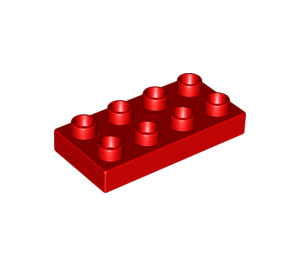 LEGO Duplo rouge assiette 2 x 4 (4538 / 40666)