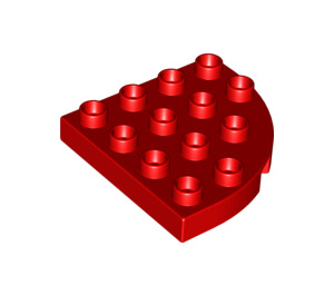 LEGO Duplo rot Platte 4 x 4 mit Runden Ecke (98218)