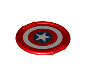LEGO Duplo rot Platte mit Captain America Schild (27372 / 67035)