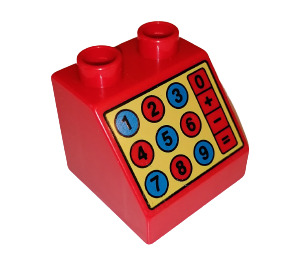 LEGO Duplo Red Slope 2 x 2 x 1.5 (45°) with Calculator (6474)