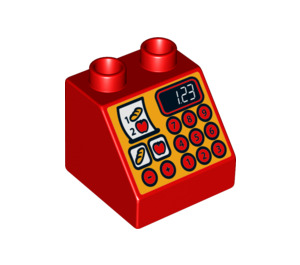 LEGO Duplo Red Slope 2 x 2 x 1.5 (45°) with Cash Register (6474 / 15966)