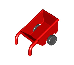 LEGO Duplo Red Wheelbarrow with Black Wheels (74661 / 88205)