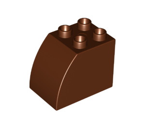 Duplo Reddish Brown Brick 2 x 3 x 2 with Curved Side (11344)