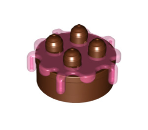 LEGO Duplo Reddish Brown Layer Cake with Transparent Dark Pink Icing (35682 / 76317)