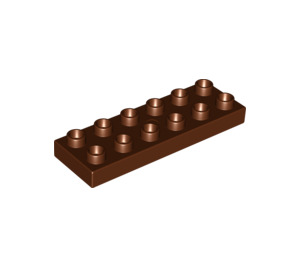 LEGO Duplo Roodachtig Bruin Plaat 2 x 6 (98233)