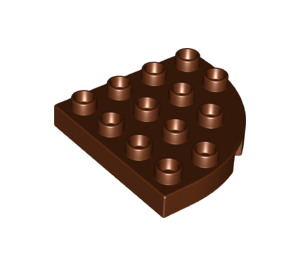 LEGO Duplo Rötlich-braun Platte 4 x 4 mit Runden Ecke (98218)