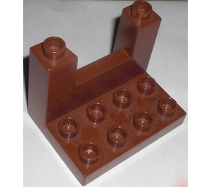 LEGO Duplo Brun rougeâtre assiette avec Arme à feu Slit 3 x 4 x 2 (51698)