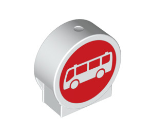 LEGO Duplo Round Sign with Red Bus stop sign with Round Sides (13256 / 41970)