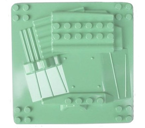 LEGO Duplo Sandgrün Platte 12 x 12 Vac Rob (44513)