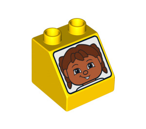 LEGO Duplo Pente 2 x 2 x 1.5 (45°) avec Girls Affronter (6474 / 84667)