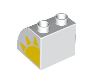 LEGO Duplo Pente 45° 2 x 2 x 1.5 avec Incurvé Côté avec Sun La gauche (11170 / 101560)