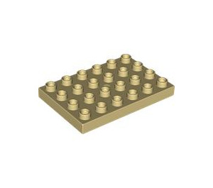 LEGO Duplo Zandbruin Plaat 4 x 6 (25549)