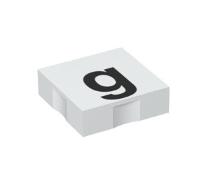 LEGO Duplo Tile 2 x 2 with Side Indents with "g" (6309 / 48479)