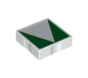 LEGO Duplo Tile 2 x 2 with Side Indents with Green Inverse Isosceles Triangle (6309 / 48774)