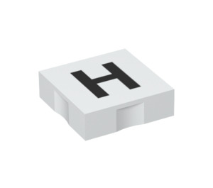 LEGO Duplo Tuile 2 x 2 avec Côté Indents avec "H" (6309 / 48480)