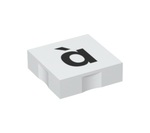 LEGO Duplo Tile 2 x 2 with Side Indents with Letter a with Grave (6309 / 48677)