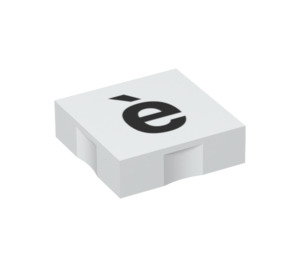LEGO Duplo Tile 2 x 2 with Side Indents with Letter e with Grave (6309 / 48653)
